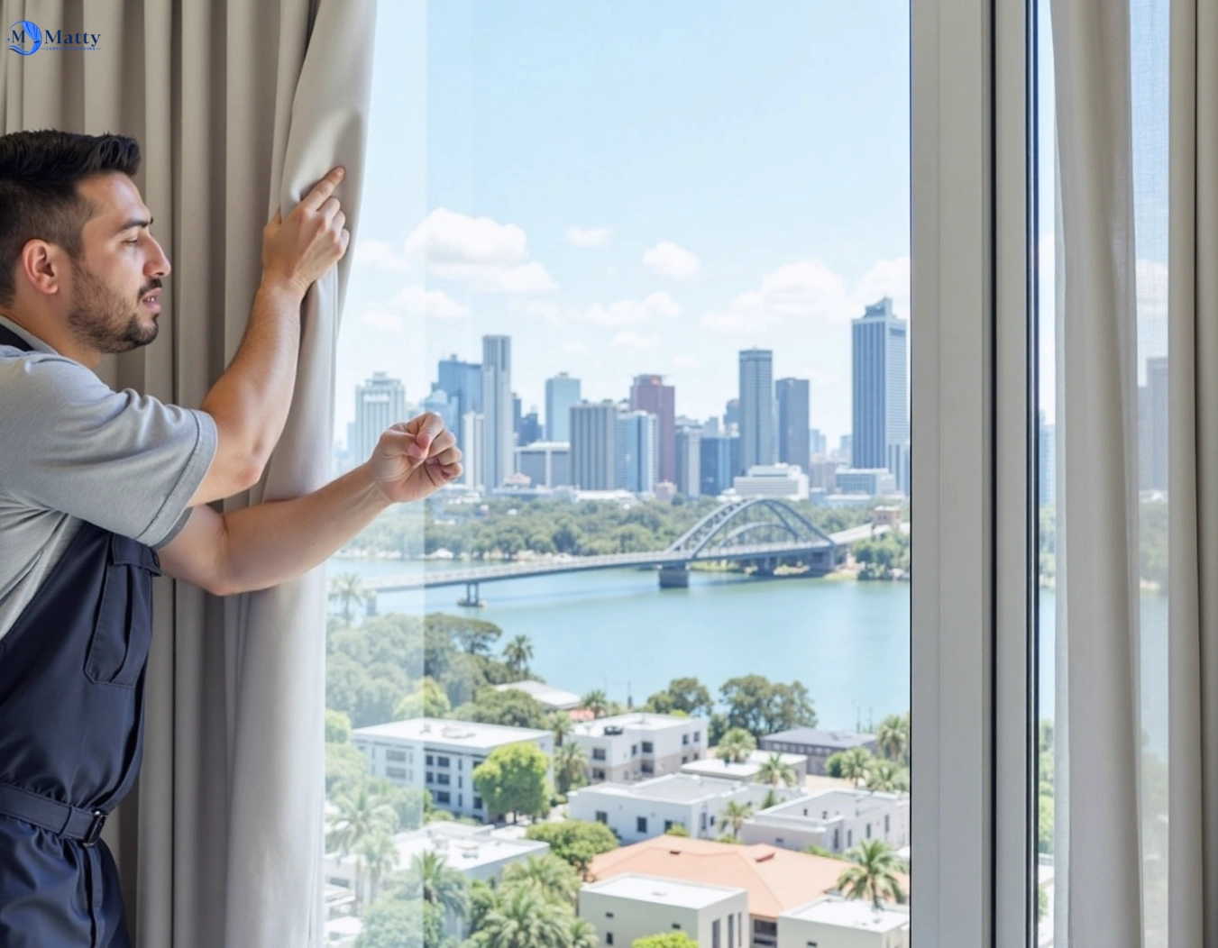 Professional curtain steam cleaning service pacific-pines QLD by Matty Curtain Cleaning